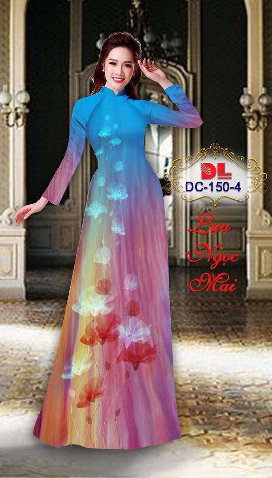 Vải Áo Dài Hoa In 3D AD DC150 29